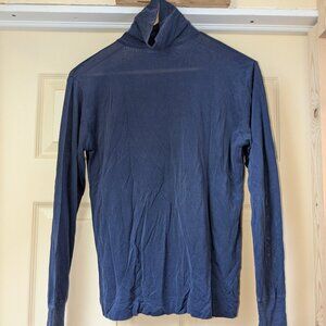 SPORTSILKS 100% Silk Turtleneck Baselayer Blue Womens Med Lightweight Winter VTG
